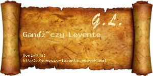 Ganóczy Levente névjegykártya